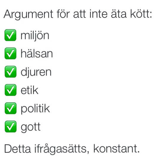 Argument för att inte äta kött