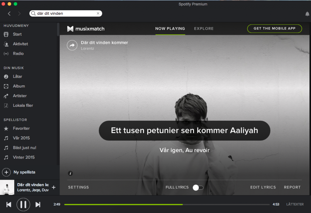 Spotify låttexter